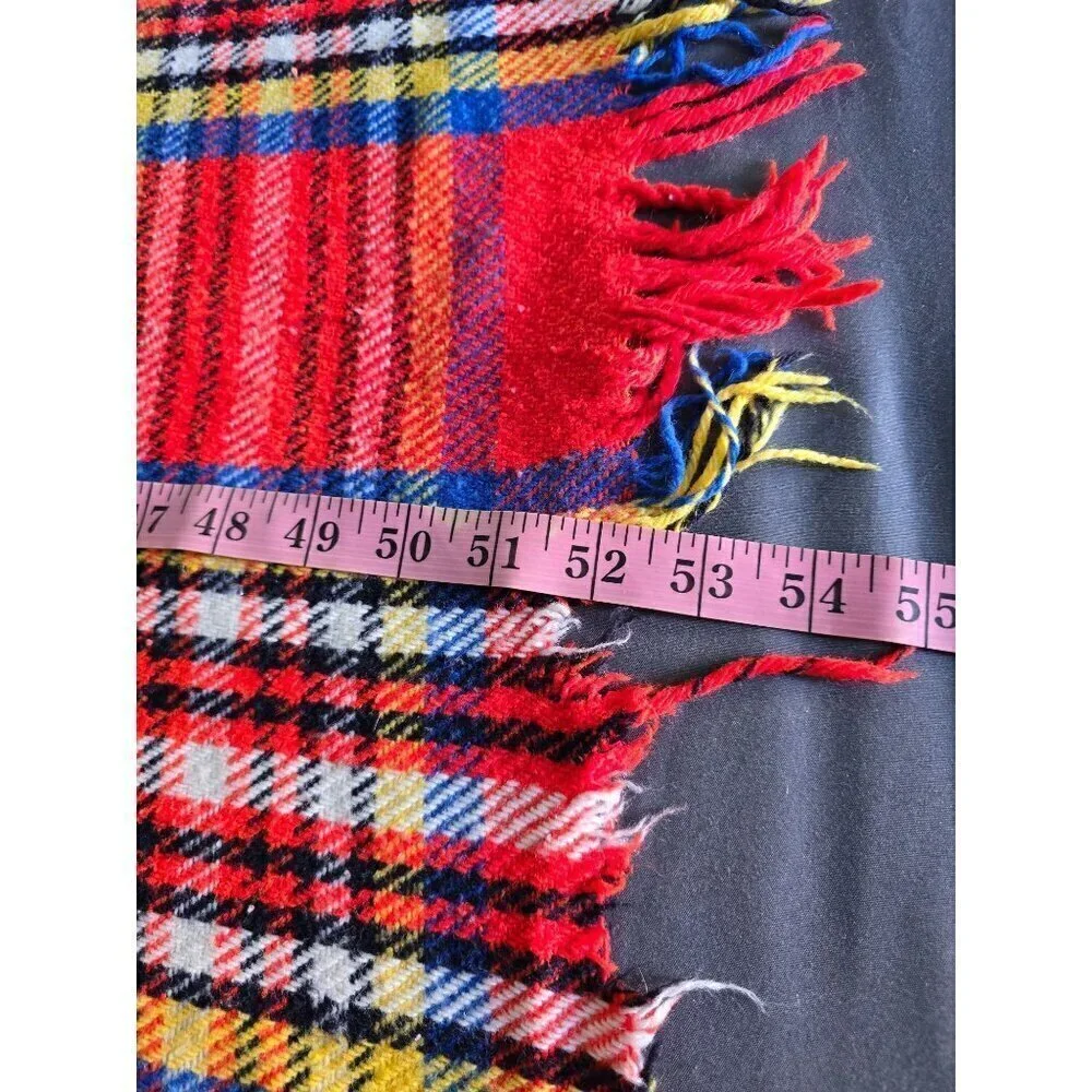 Vintage Red Tartan Plaid Highlander British Style Throw Blanket Couch Throw